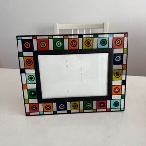 90s rainbow stained glass picture photo frame, 9 x 7.25 in rectangular frames